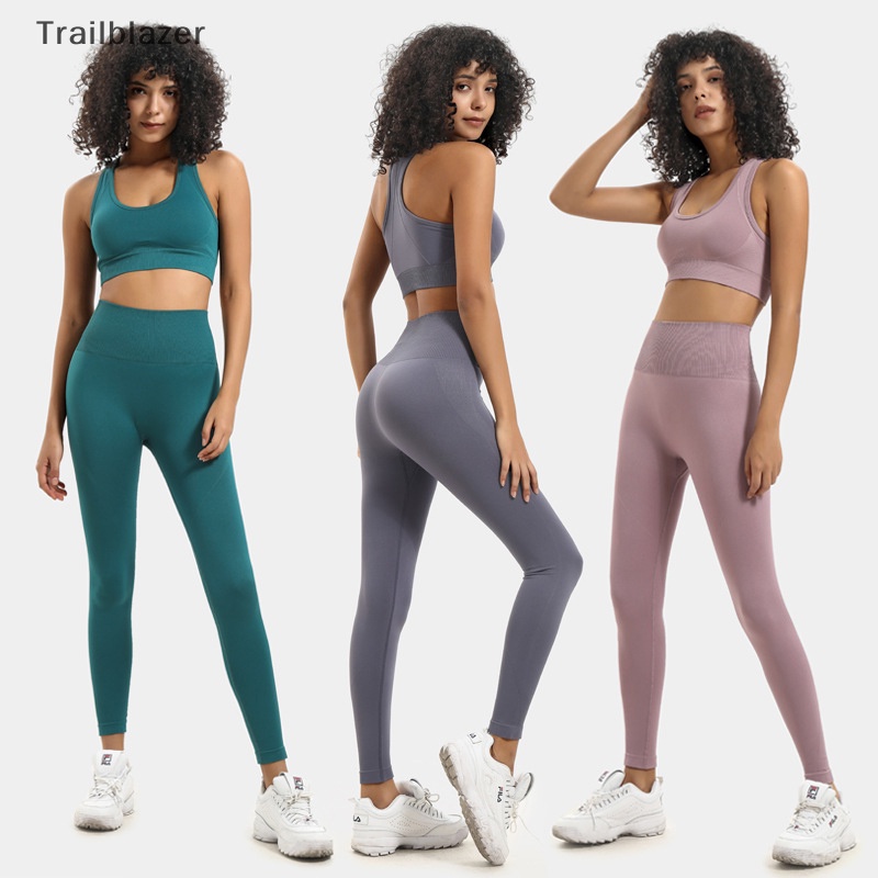 TBPH Nylon Tracksuits Women's Yoga Set Sports Suit Gym Fitness Bra ...