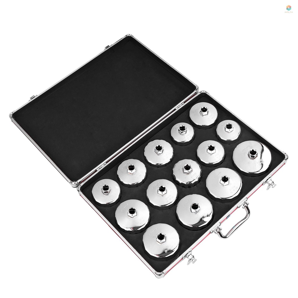 Universal Oil Filter Cap Wrench Metric 14pcs Socket Set Tool Kit 65