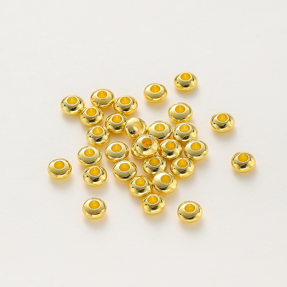 St.Kunkka 30pcs 35mm18k Color Retaining Real Gold Abacus Beads Non