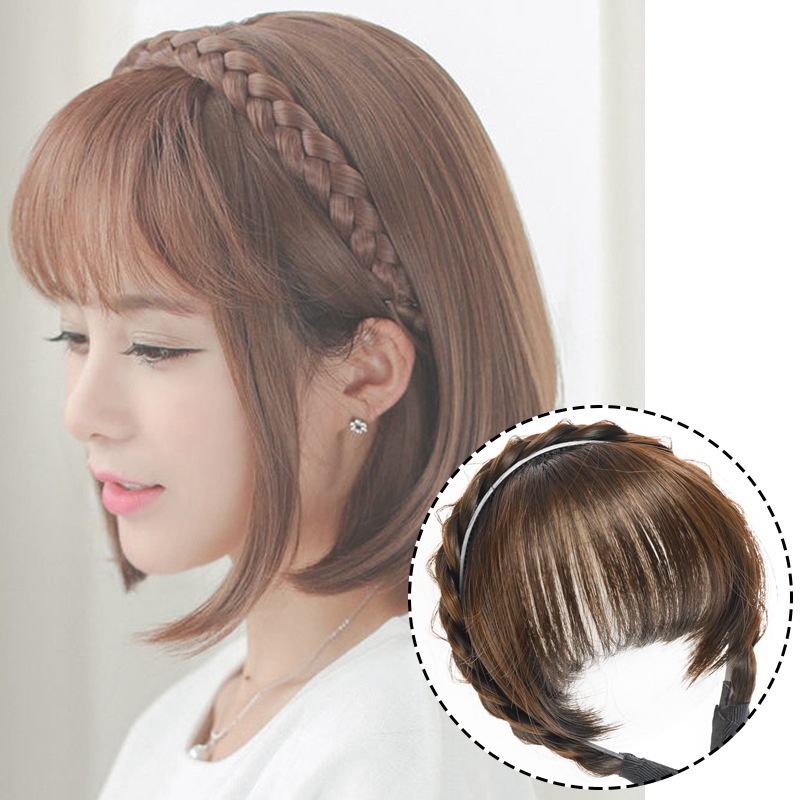 Fake Hair Headband Fringe Wig Bangs Hairband Hair Extension Women Girls