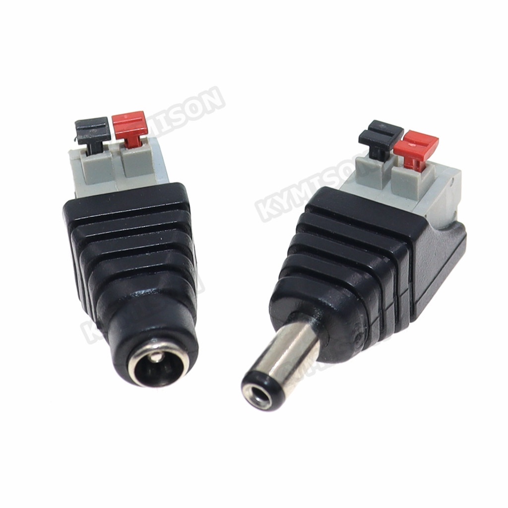 10Pcs/lot DC Connector Press Type No Welding Power Male Female 5.5x2.1 ...