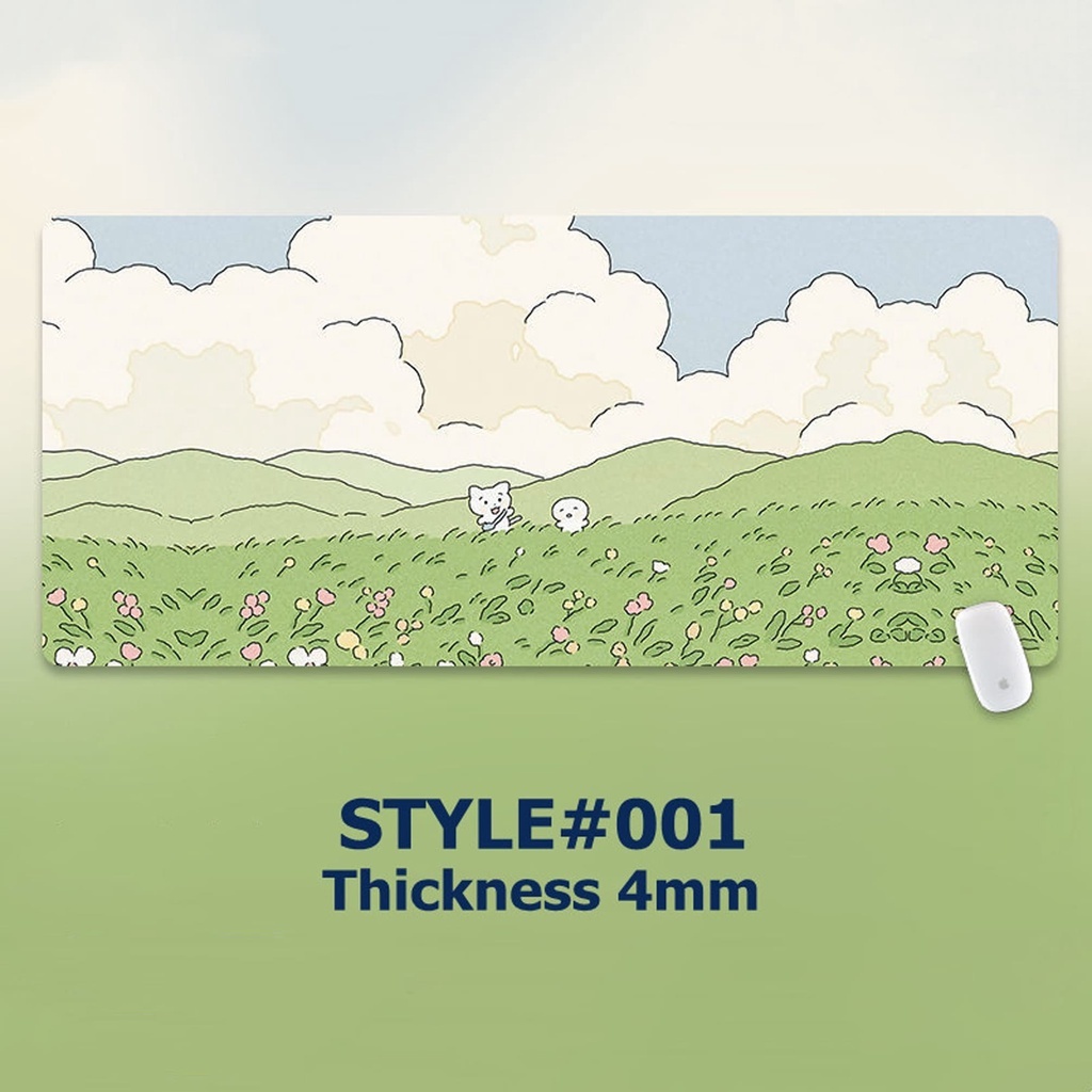 Rubber Cute Desk Mat Table Protector Decoration Green Large Cartoon ...