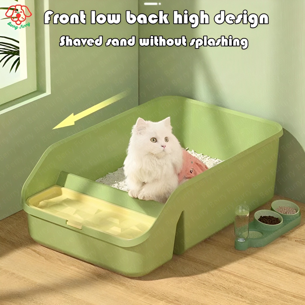 Pet cat litter boxes with shovel Large cat litter boxes High Fence Open