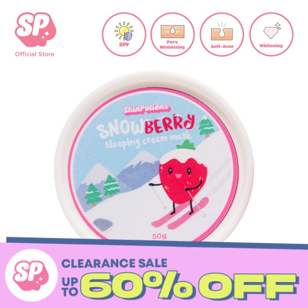 SkinPotions Snowberry Cream Mask 50g Tub Lightening AntiAcne Cream Shopee Philippines