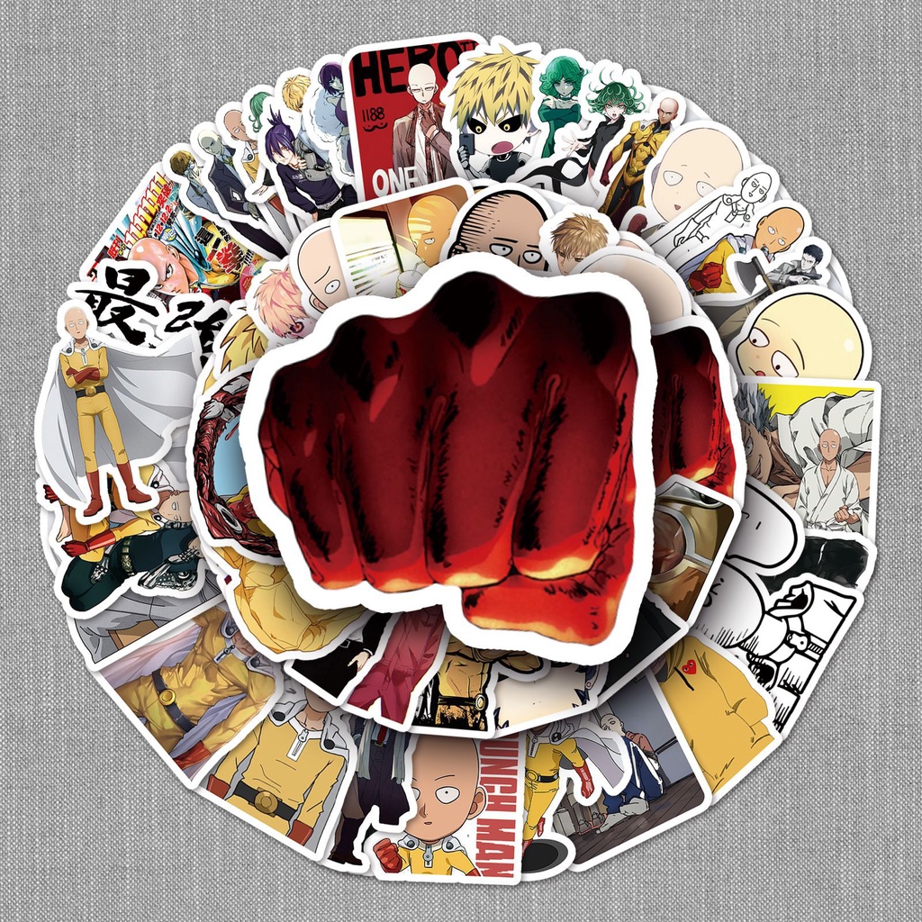 57 Sheets Cartoon One Punch Man Graffiti Stickers Luggage Scooter Water ...