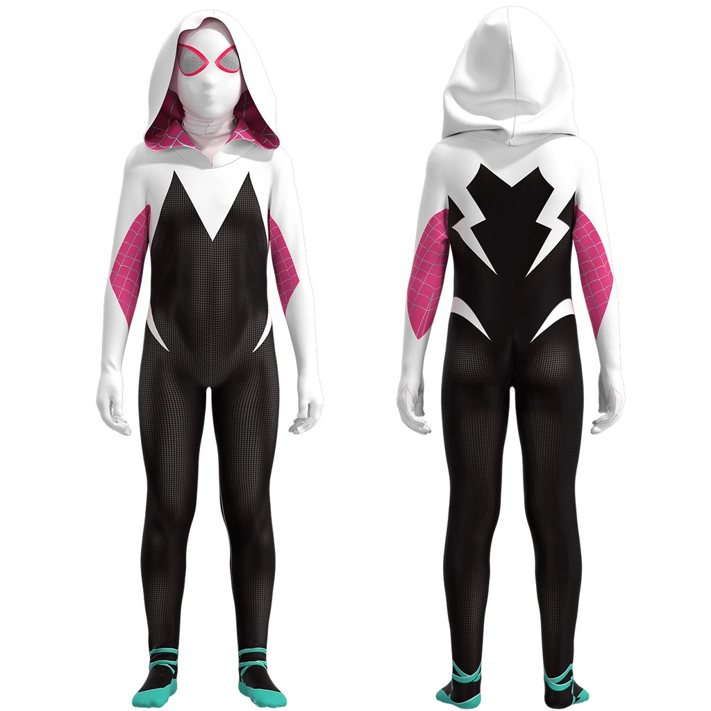 3D Kids Women Spider Gwen Costume Gwendolyn Maxine Stacy Zentai Suit ...