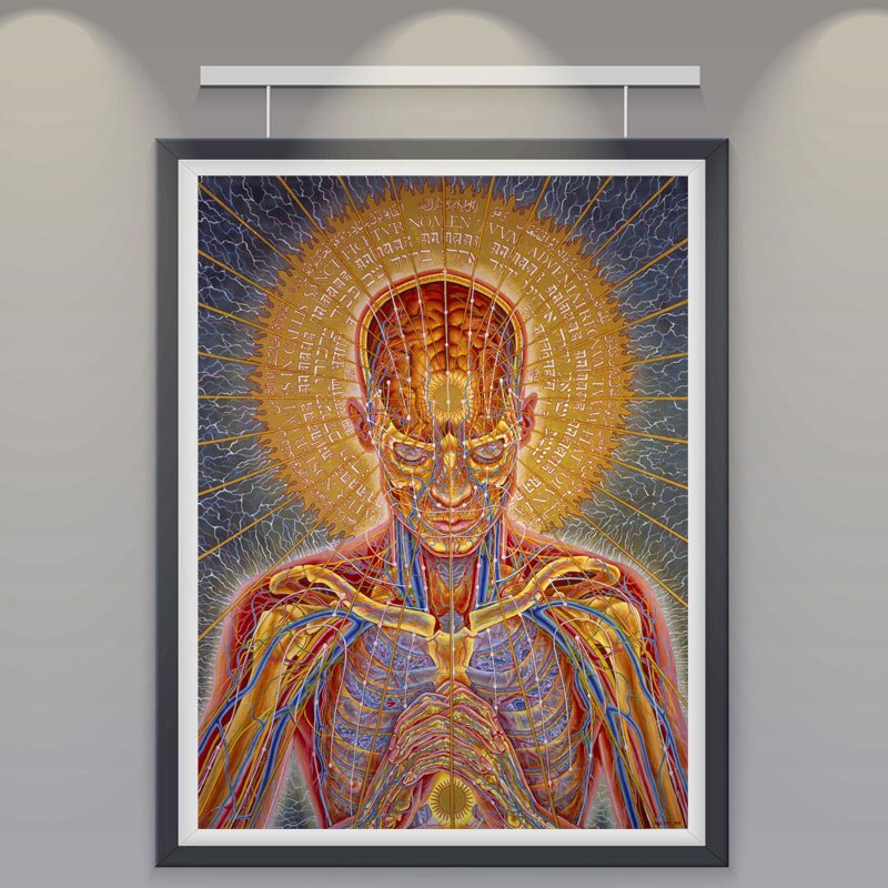 Trippy Alex Grey Abstract Wall Art Canvas Painting Posters and Print ...