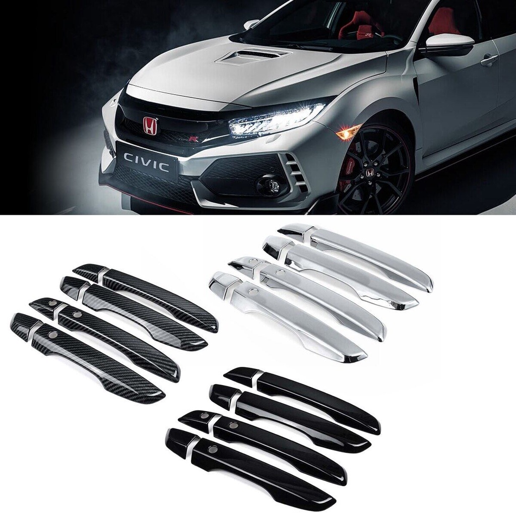 New Carbon Fiber Look Window Louvers For Honda Civic Sedan 10th Gen 2016-2020