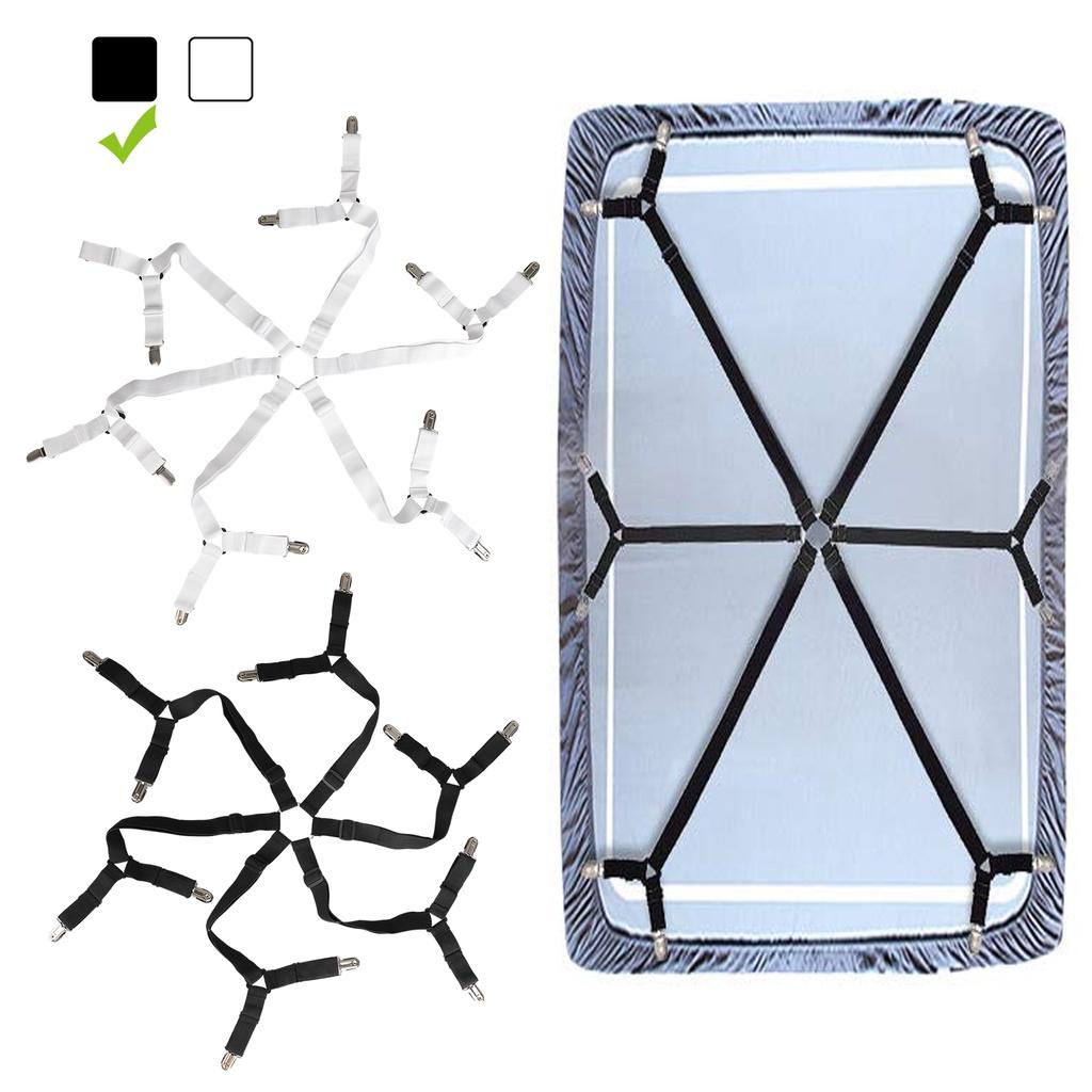 Sheet Clips Adjustable Sheet Straps Suspenders Clip Fasteners 6 Sided