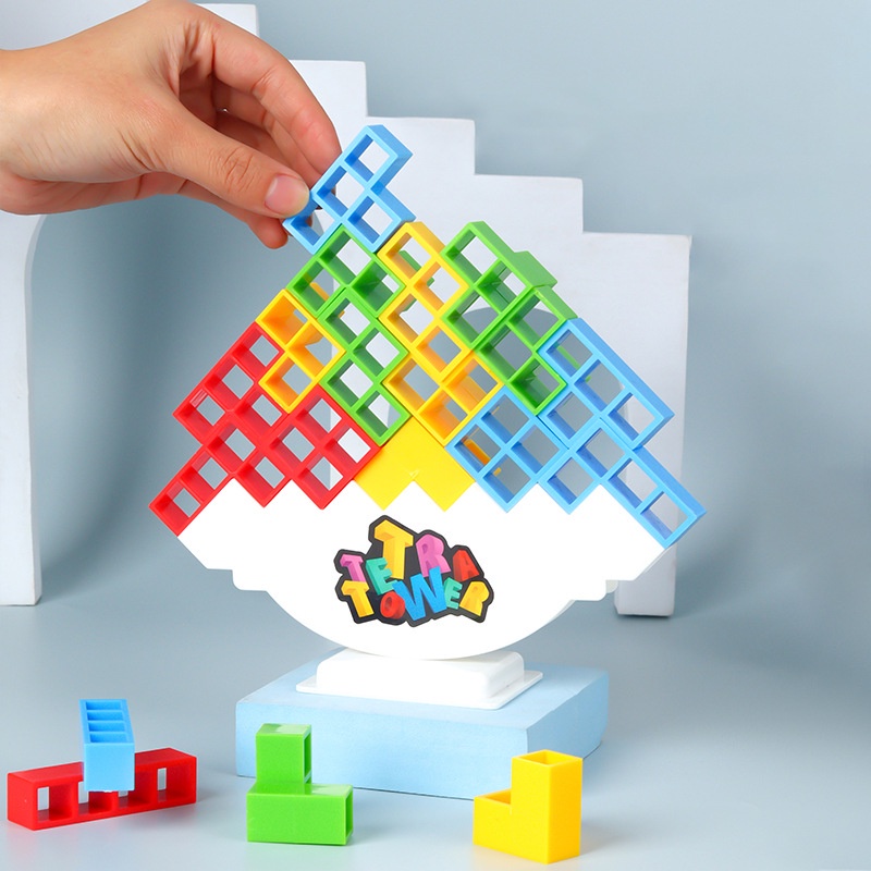 Geetoy Colorful Tetris Tower Game Stacking Block Stack Building Blocks