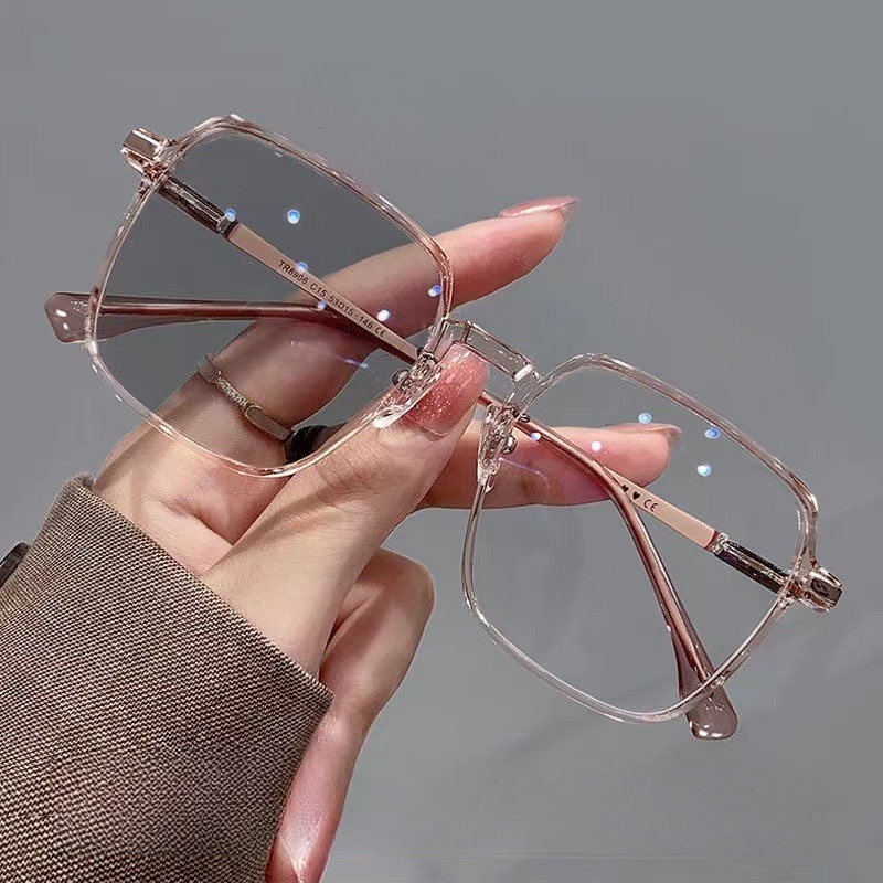0+400 Colorchanging antiblue reading glasses Large frame Fashion
