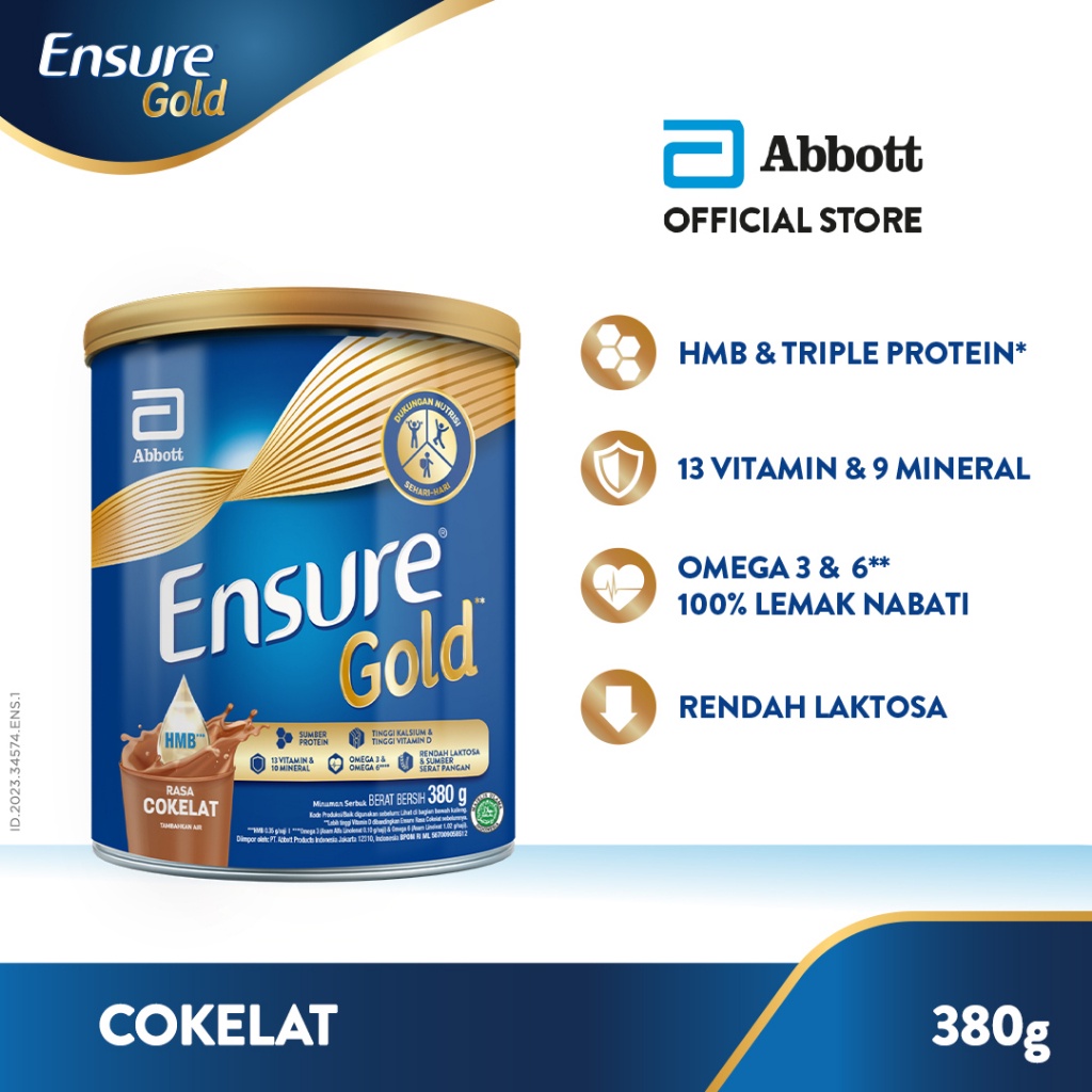 Ensure Gold HMB Chocolate 380g Low Lactose Adult Nutrition Shopee
