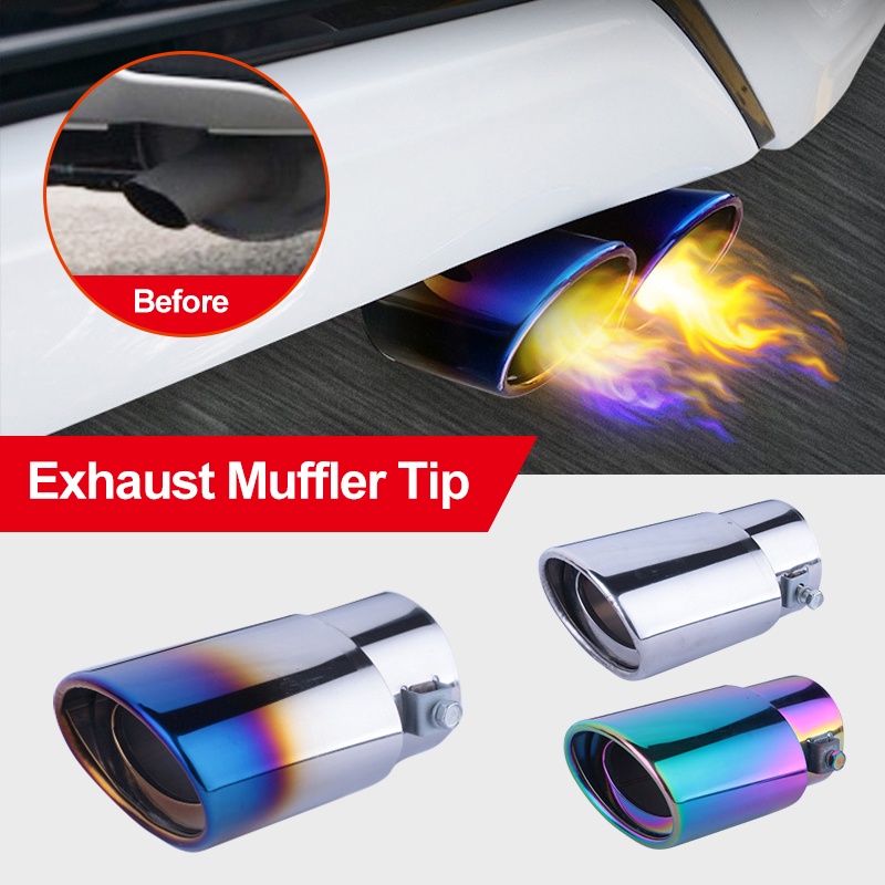 thumbnail image 2 of Stainless Steel Exhaust Tip For Toyota 4Runner 2010-2023 - Silver/Blue Finish, No Welding Needed, Easy Bolt-On Upgrade 2 of 10
