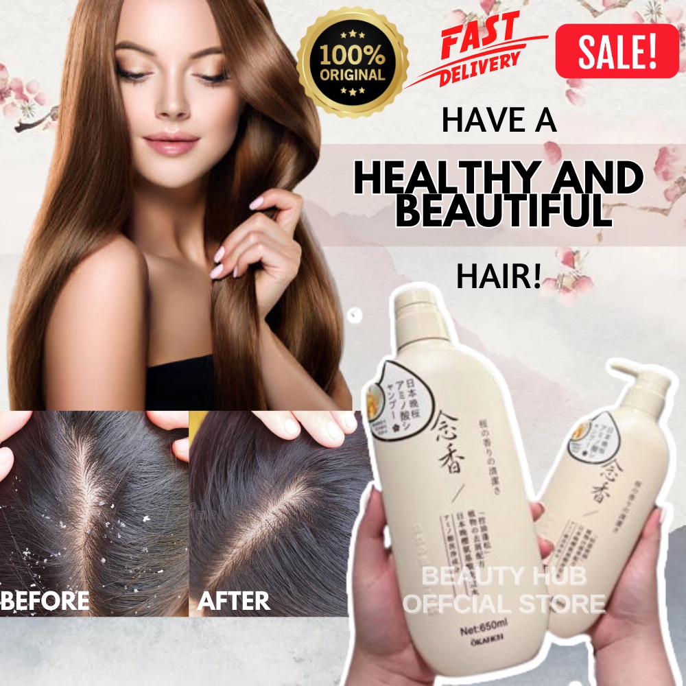 OKANEN Shampoo Conditioner Anti Dandruff Hair Protect Japan Sakura Hair Treatment Shiny Healthy