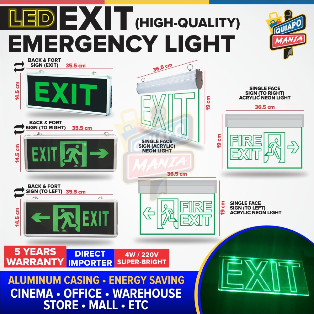 High Quality EXIT LED Light Emergency / Left Right Double Face / Single ...