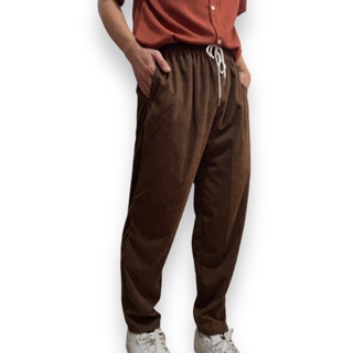 R&P: Drawstring Plain Waffle Knit Pants for Men
