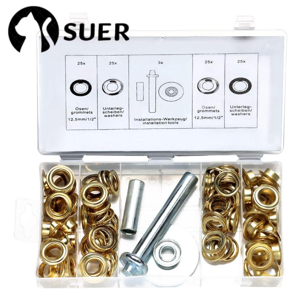 SUDEE 103pcs 1/2 inch Hole Punch Tarp Repair Kit Heavy Duty Brass