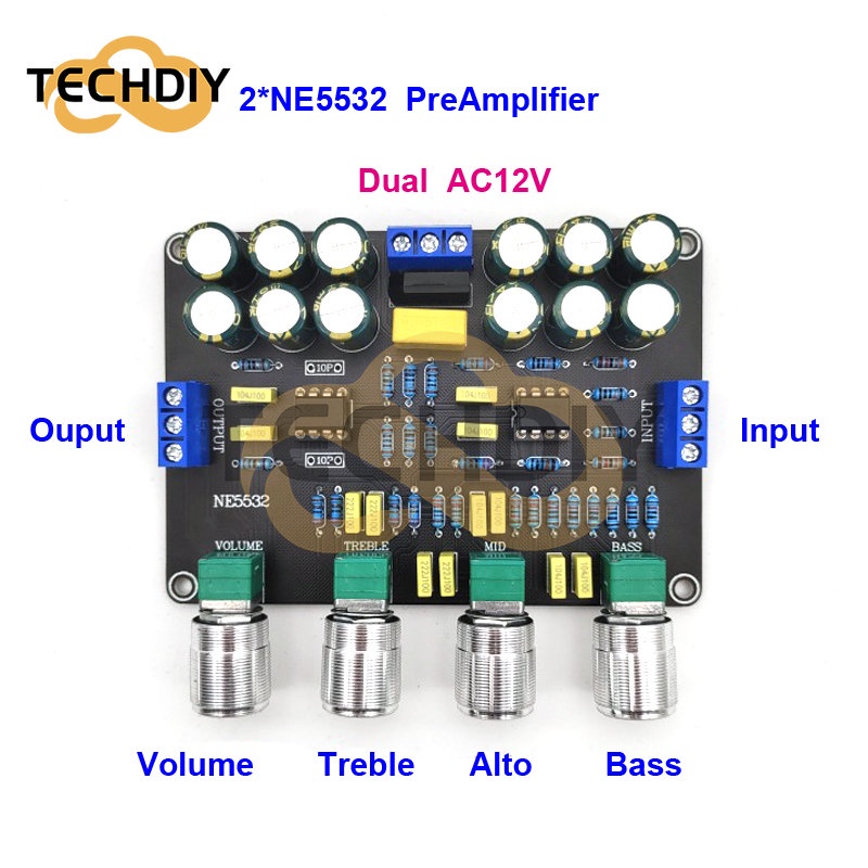 Audio HiFi Amprifier Dual NE5532 Tone Equalizer Preamp Stereo