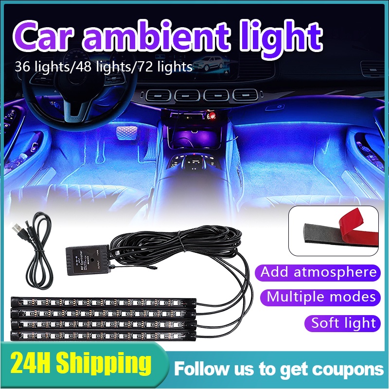 Car Interior Atmosphere Light Strip Auto Flexible Streamer Lamp Ice ...