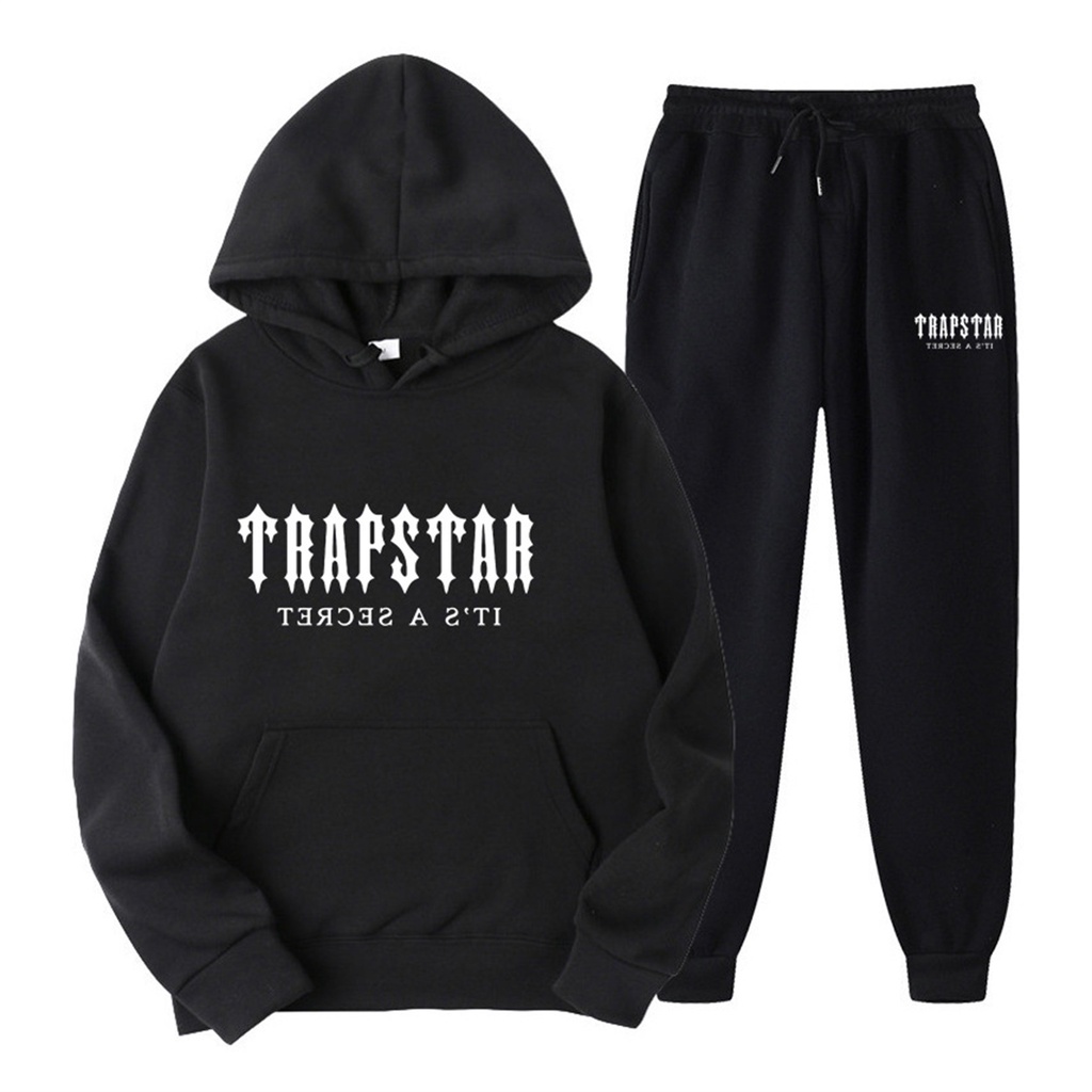 TRAPSTAR Letter Printed Sportswear 8 Colours Warm Two Piece Set Loose ...