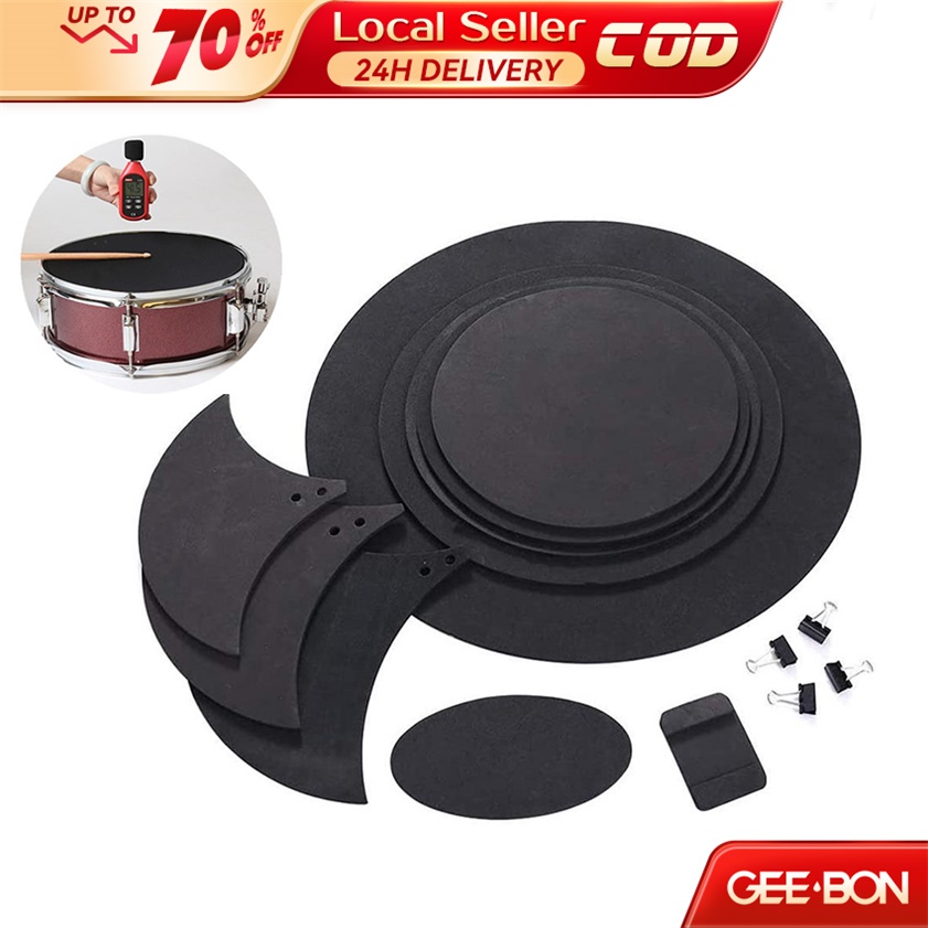 GEEBON 10PCS Drum Kit Mute Pad Bass Snare Drum Sound Off Mute Silencer EVA Quiet Practice Pad