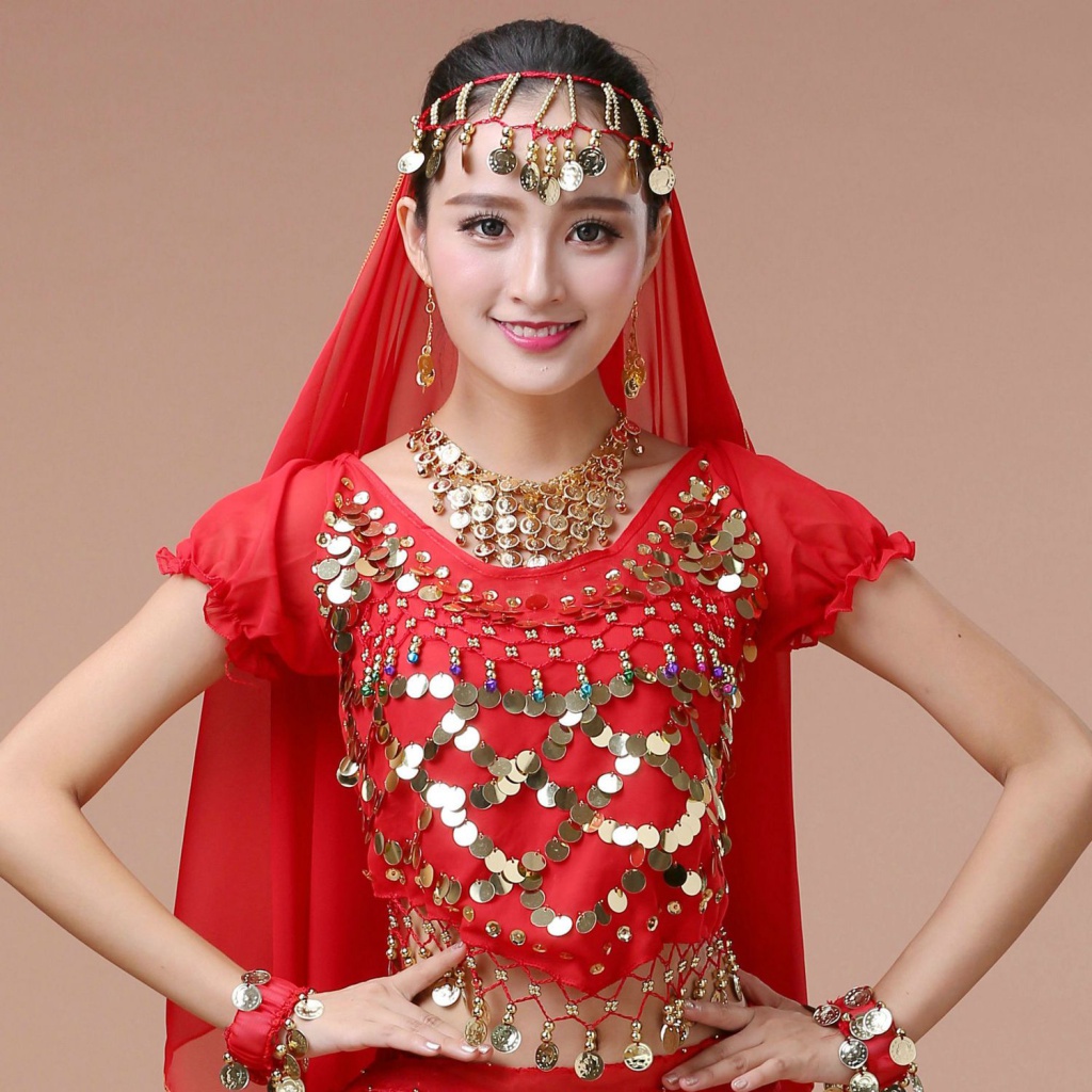 Belly Dance Costume Indian Dance Performance Costume Clothes Xinjiang Dance Folk Dance Half