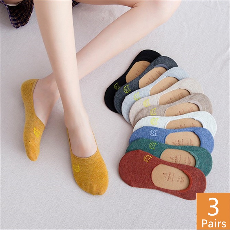4 Pairs Boat Socks for Women Summer Thin Invisible Breathable High