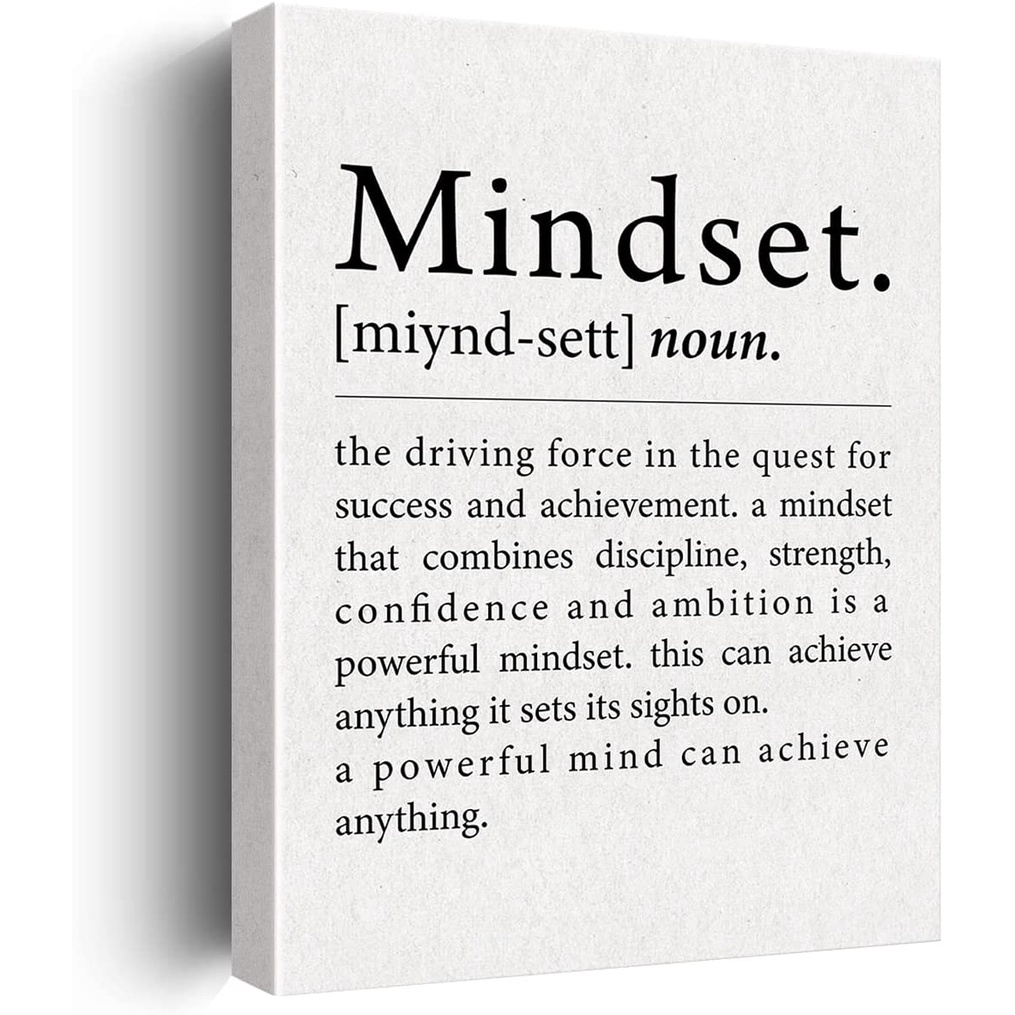 Inspirational Motivational Wall Art Decor Mindset Definition Canvas