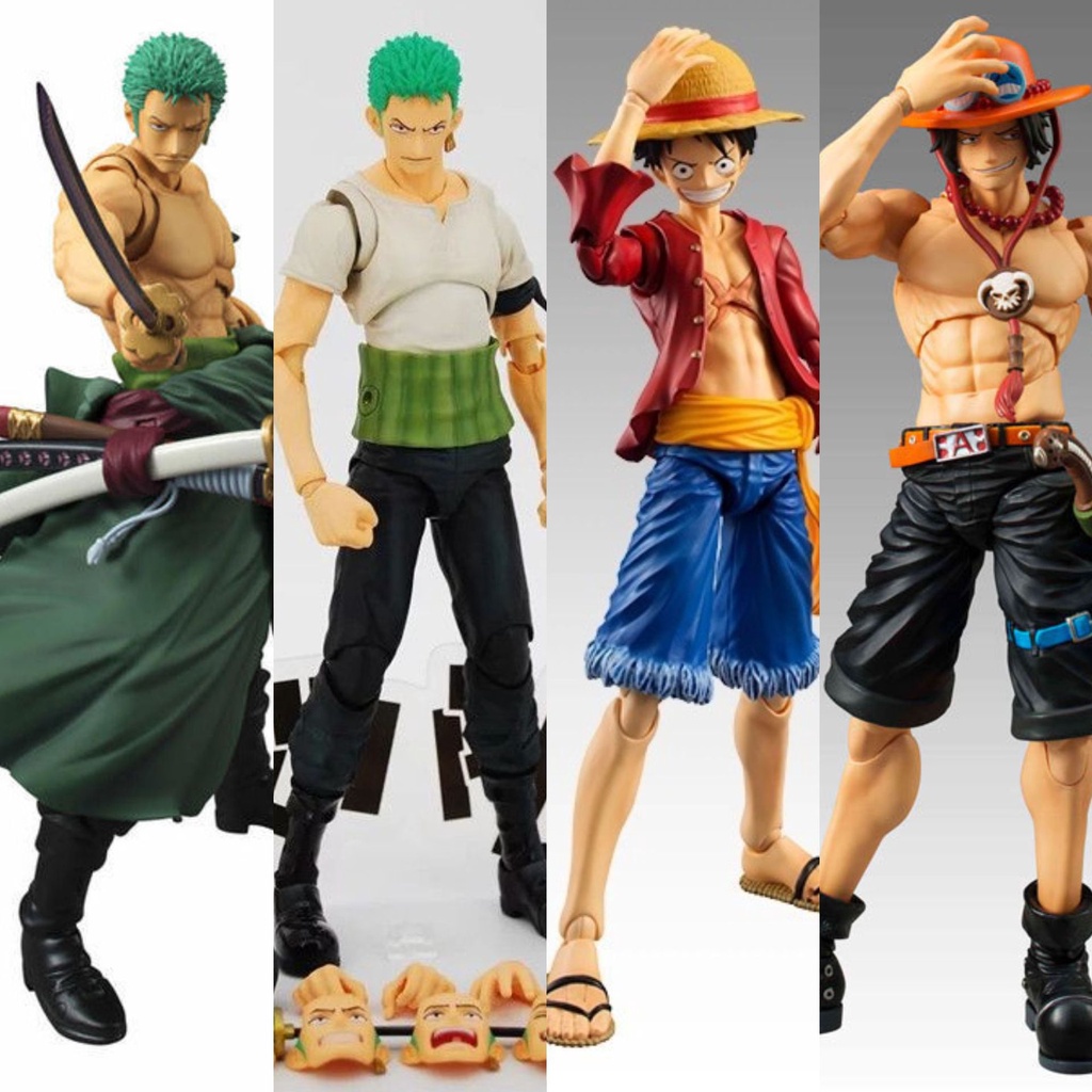 Shf One Piece Zoro Luffy Ace Change Face Anime Action Figure Model