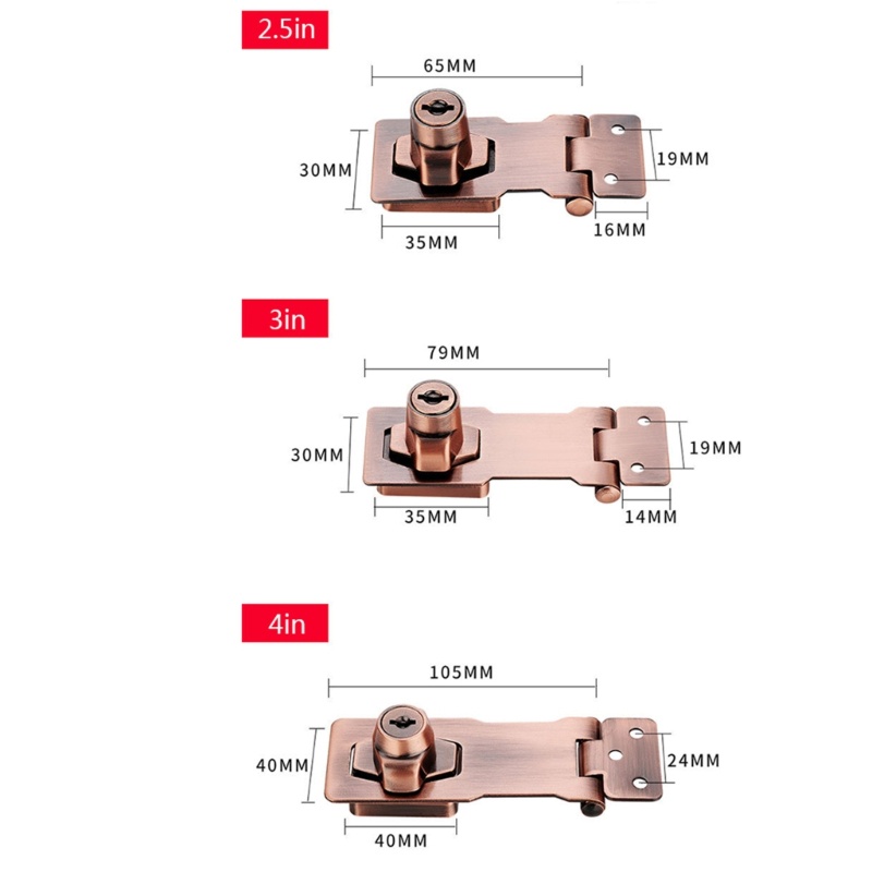 com* 90 Degrees Rotation Knob Keyed Locking Hasp Cabinet Door Lock Easy ...