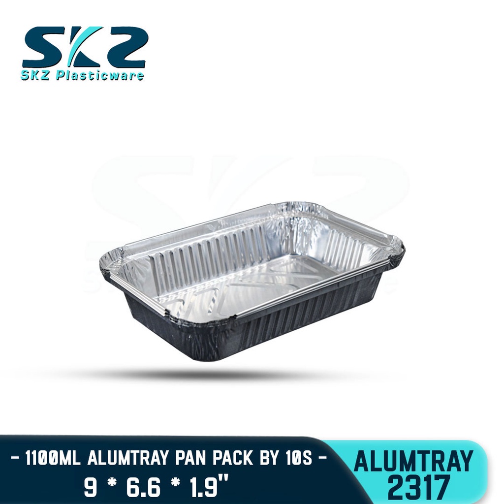 SKZ ALUMINUM FOIL TRAY 1100ML [2317] RECTANGULAR ALUMTRAY WITH LID