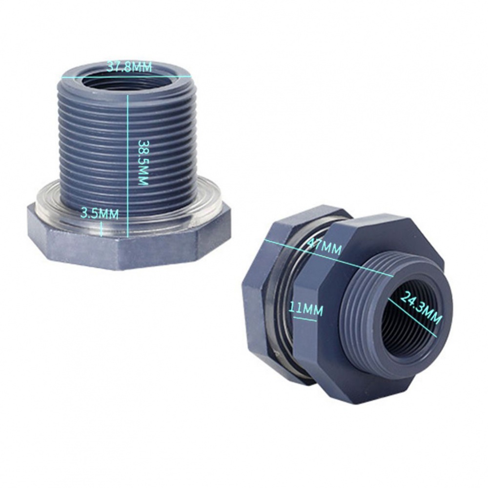 Heavy Duty PVC Plastic Bulkhead Fitting for High Volume Water