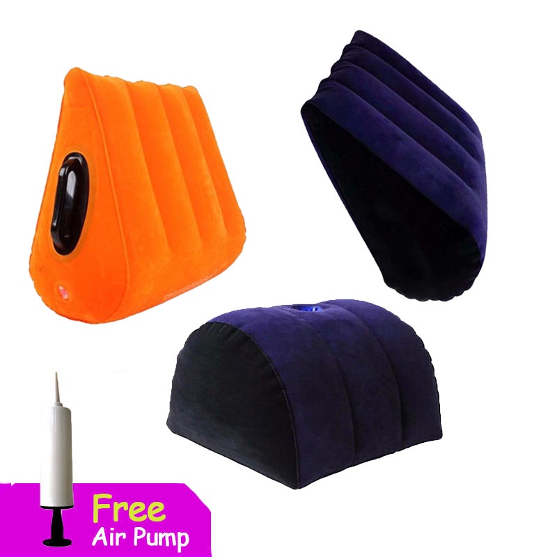 Convenient triangular body back support inflatable pillow for doublebag ...