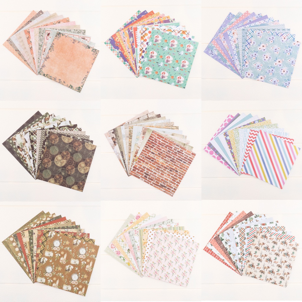 12 Sheets/Pack 6x6inch Paper Pad Single Sided Patterned Cardstock for