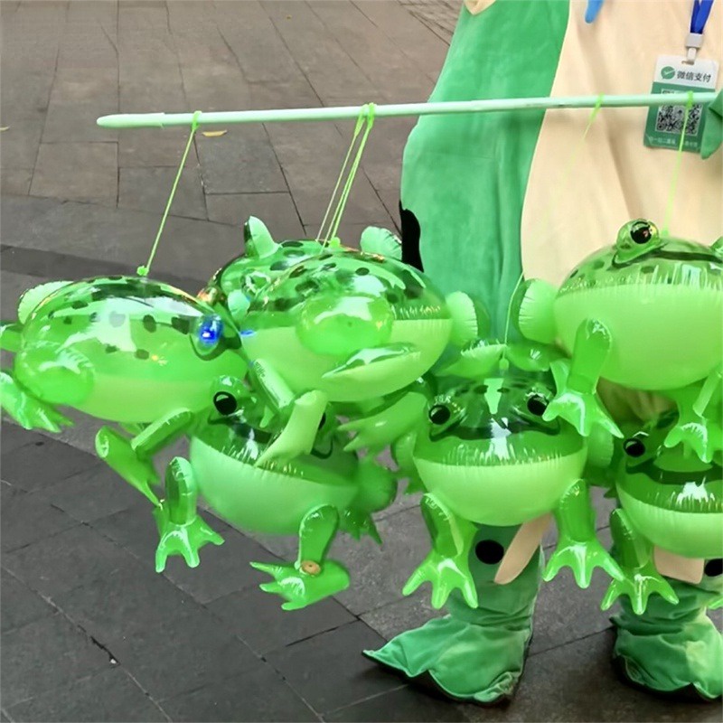 Glowing Inflatable Frog Balloons Green Bouncing Frog Toad Ballon Jungle ...