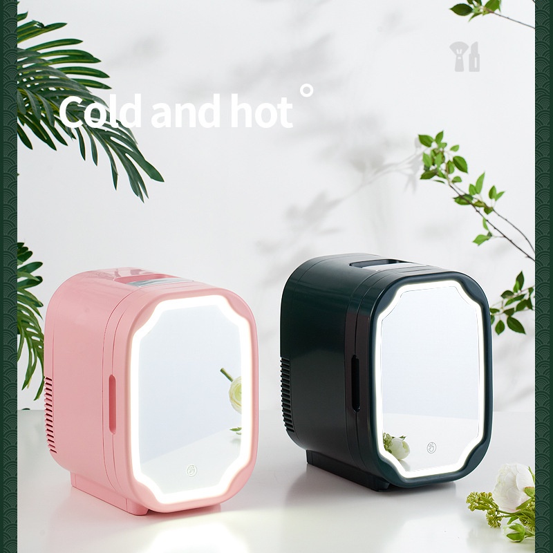 Mini refrigerator 8L Mini fridge LED light Mirror door Personal beauty