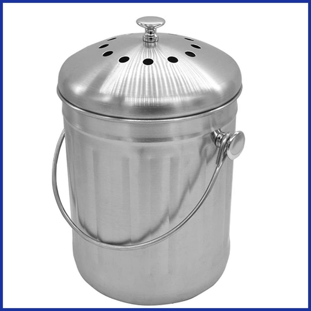 Stainless Steel Compost Bin Stainless Steel Food Waste Bucket with Lid ...