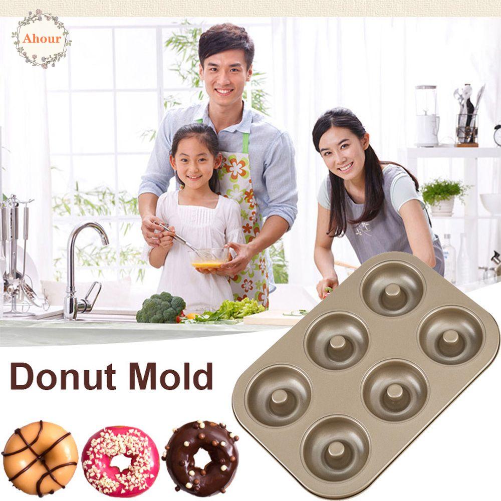 AHOUR Donut Mold Carbon Steel 6 Cavity Biscuit Cake Candy Jelly Baking ...