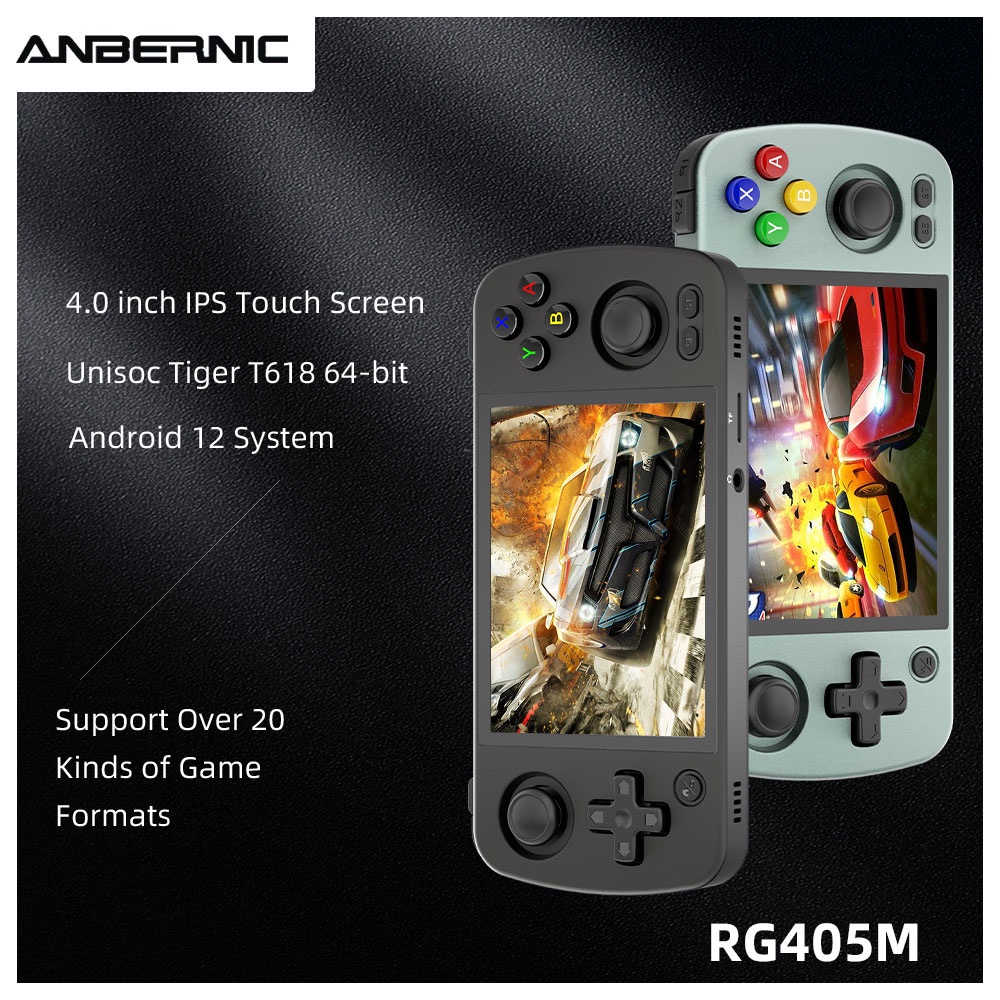 ANBERNIC RG405M Android 12 Game Console, 256GB TF Card, 128GB eMMC, 4GB LPDDR4X, 4267 Games – Black