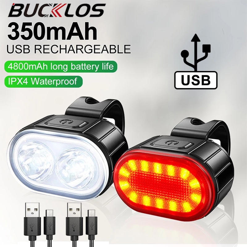 Bucklos Bike Light Set Rechargeabl Waterproof Bike Headlight Usb Mtb 