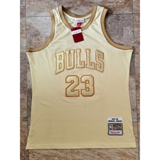 Nike Bulls #23 Michael Jordan Black Gold NBA Swingman Limited