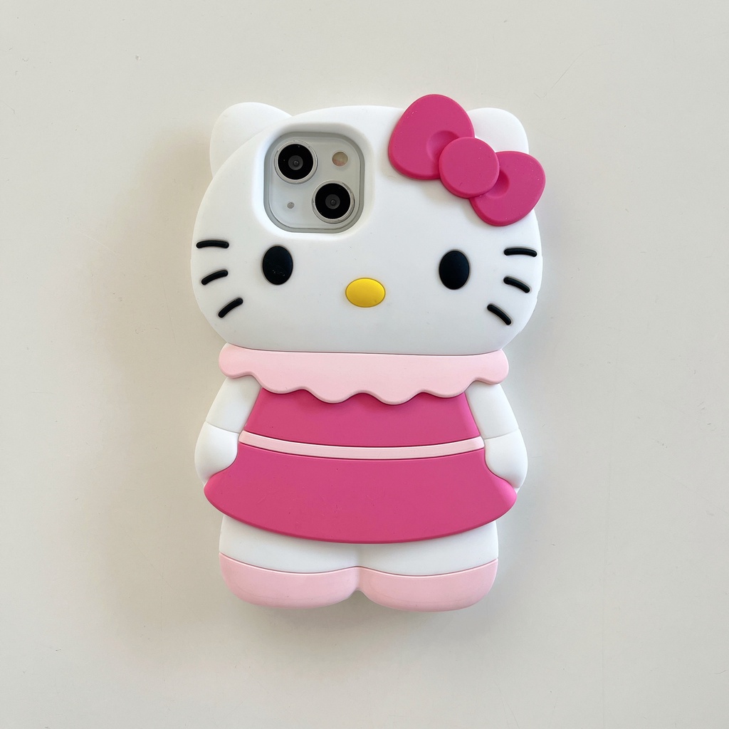 Sanrio hello kitty skirt Silicone Soft Shell Phone Cases For iPhone 15 ...