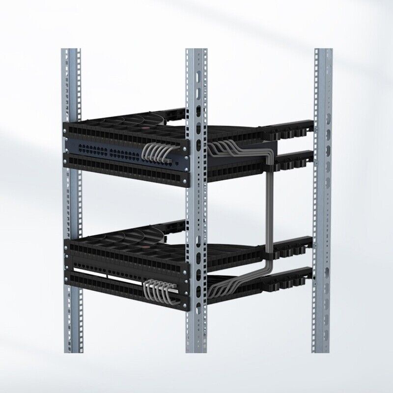 1U Channel Cable Management Rack 19inch Cabinet Wiring Handy Tool 48 ...