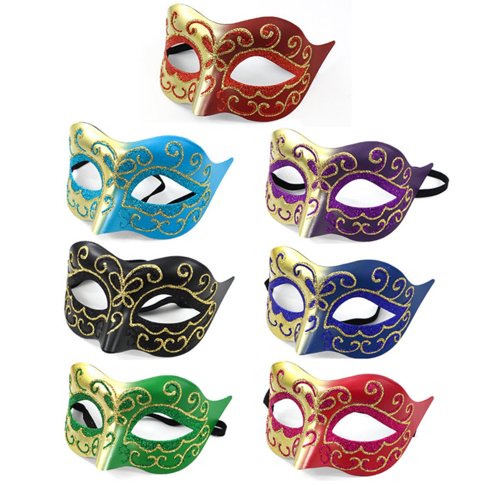 Retro Painted Half Face Mask Costume Ball Prince Mask Mysterious Prop ...