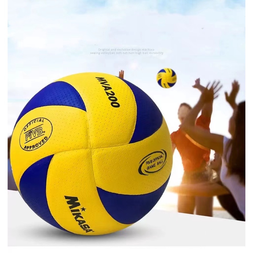 Ballon De Volley Mikasa MVA200 Taille 5 - Homologué FIVB, Bleu, Neuf