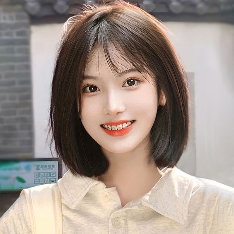 Little Red Book Collision Style Fake Head Female Short Hair Summer 2022