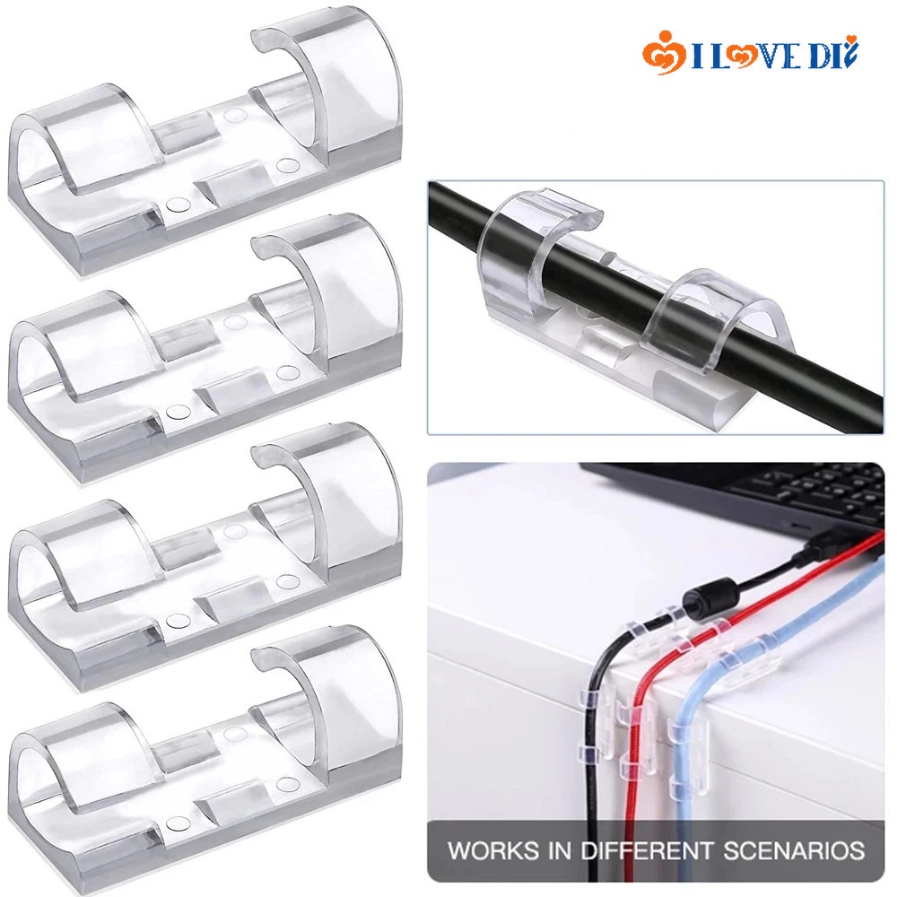Universal Cable Clips Organizer/ SelfAdhesive Wire Holder Cord/ Cable