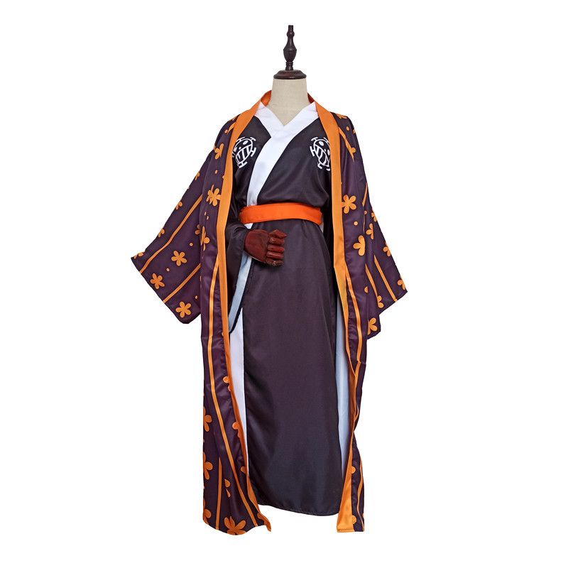 One Piece Trafalgar Law/Trafalgar D Water Law Cosplay Costume Kimono Robe Full Suit Outfits