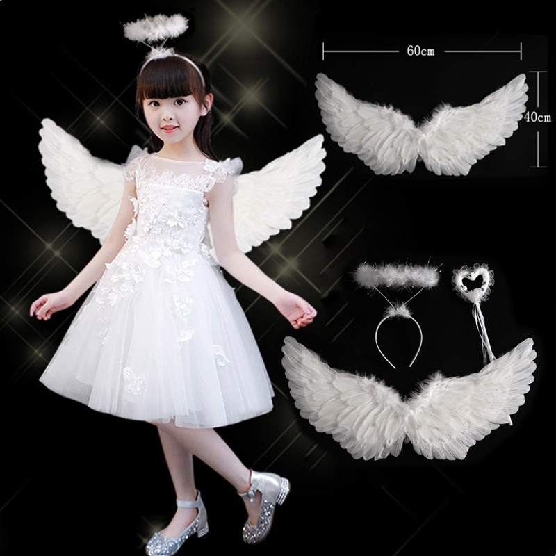 Children's Set Angel Wings Baby Girl Costume Role Play Birthday Party