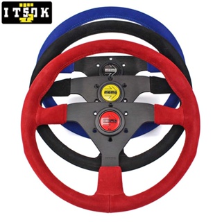 Universal Volante OMP 350MM 14' Flat Suede/ Leather Racing Sport Steering  Wheel